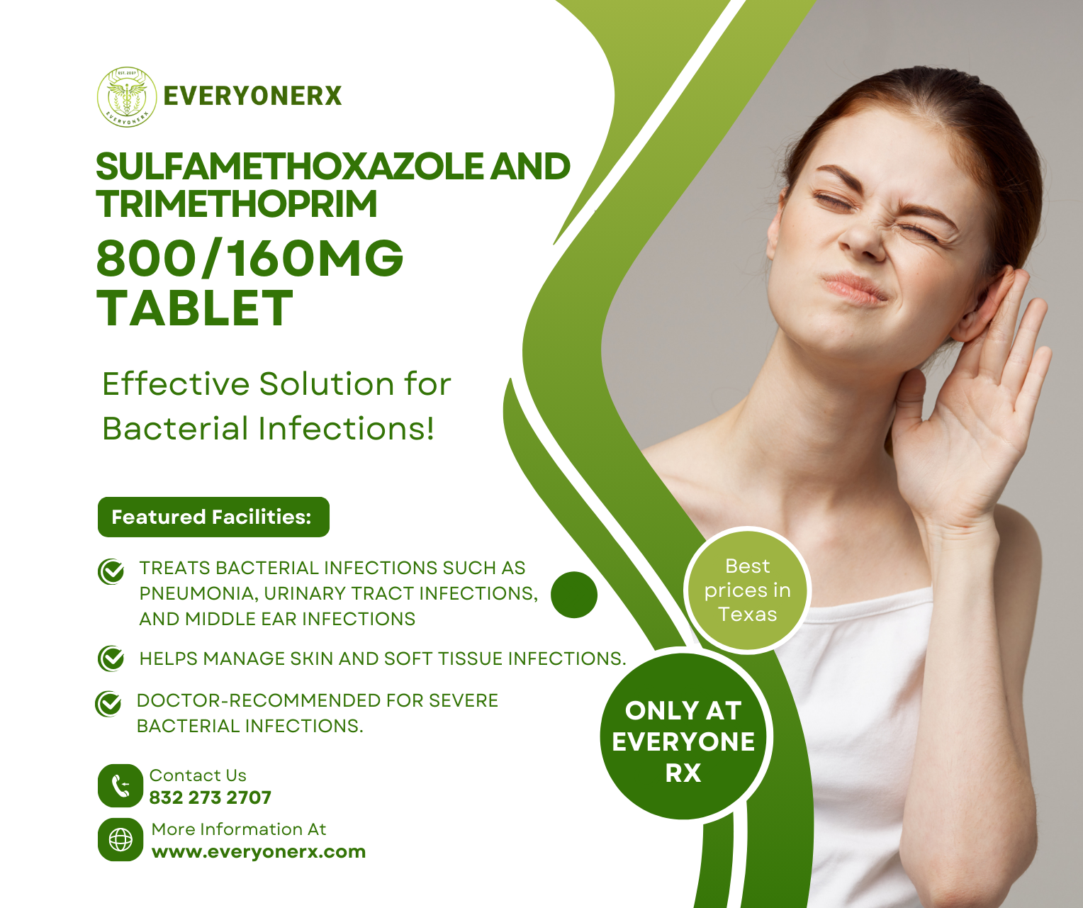 Sulfamethoxazole & Trimethoprim 800/160mg: Uses, Benefits, and Best Prices at Everyone RX in Texas
